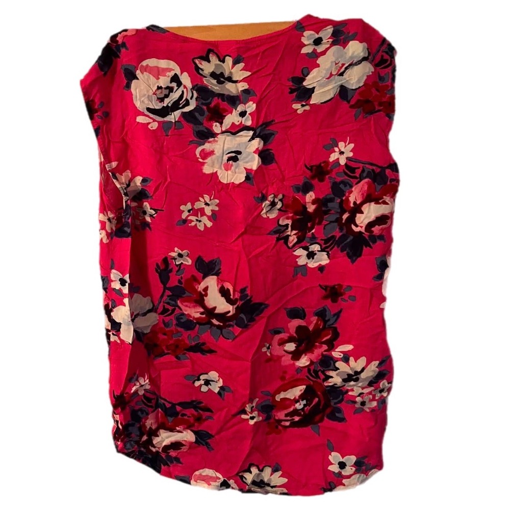 Old Navy Floral Blouse Womens XS Pink Excellent V-Neck Sleeveless Rayon Top - Picture 4 of 4